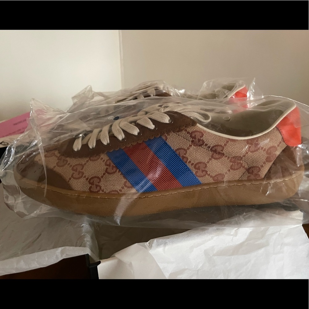 Tan Monogram Web Mens Sneakers Shoes Mens Size 11